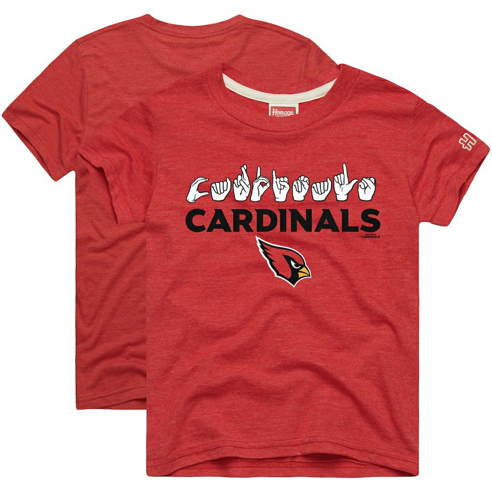 Homage Youth Love Sign x ASL 2.0 Tri-Blend T-Shirt - Arizona Cardinals