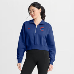MLB Chicago Cubs Nike Women's Primetime Phoenix Fleece Half-Zip Sweatshirt