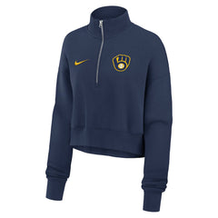 MLB Milwaukee Brewers Nike Women's Primetime Phoenix Fleece Half-Zip Sweatshirt