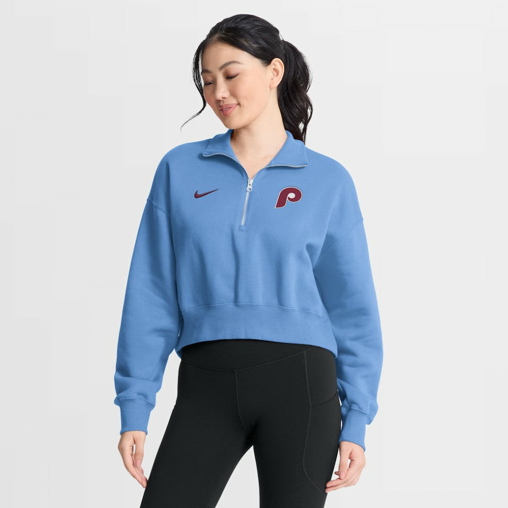 MLB Philadelphia Phillies Nike Women's Primetime Phoenix Fleece Half-Zip Sweatshirt