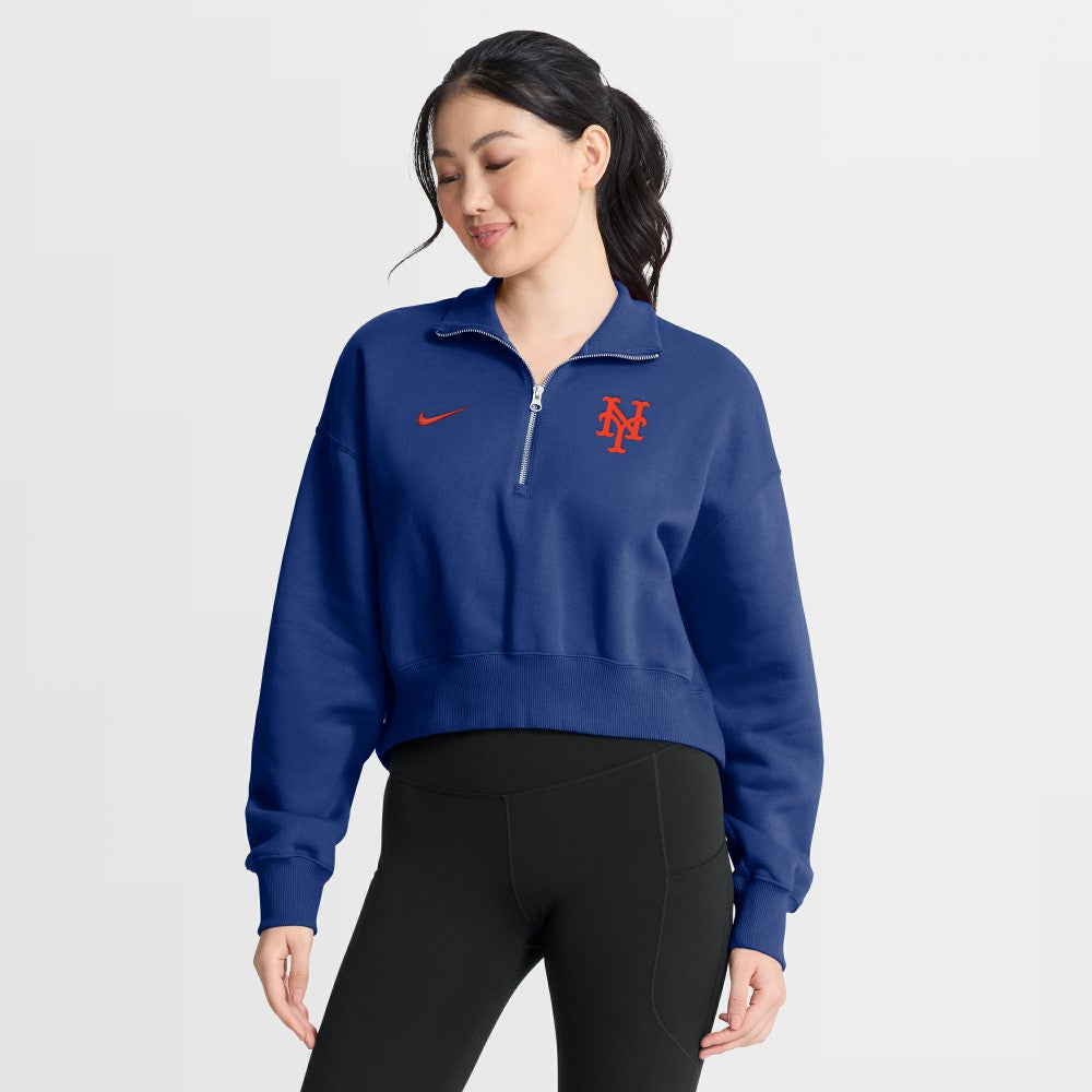 MLB New York Mets Nike Women's Primetime Phoenix Fleece Half-Zip Sweatshirt