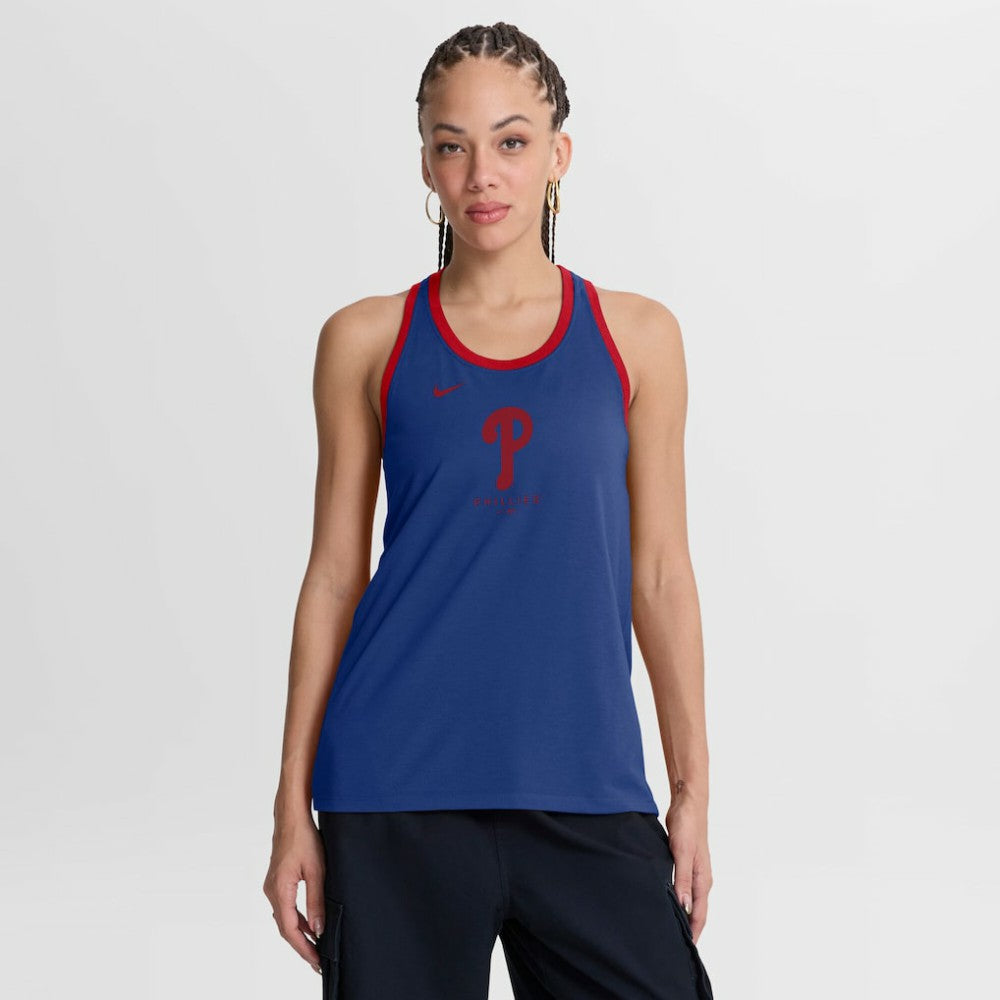 MLB Philadelphia Phillies Nike Women's Tri-Blend Dri-FIT Racerback Tank Top