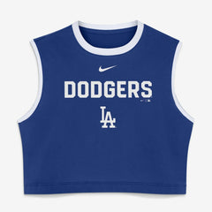 MLB Los Angeles Dodgers Nike Women's Primetime Loose Dri-FIT Cropped Tank Top