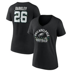 Saquon Barkley Women's Floral Name & Number V-Neck T-Shirt - Philadelphia Eagles