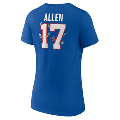 Josh Allen Women's Floral Name & Number V-Neck T-Shirt - Buffalo Bills
