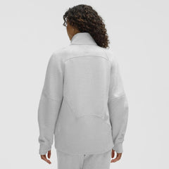 NHL Heathered Core Ultra Light Grey|Heathered Core Ultra Light Grey Edmonton Oilers lululemon Women's Long Scuba Oversized Half-Zip Funnel Neck