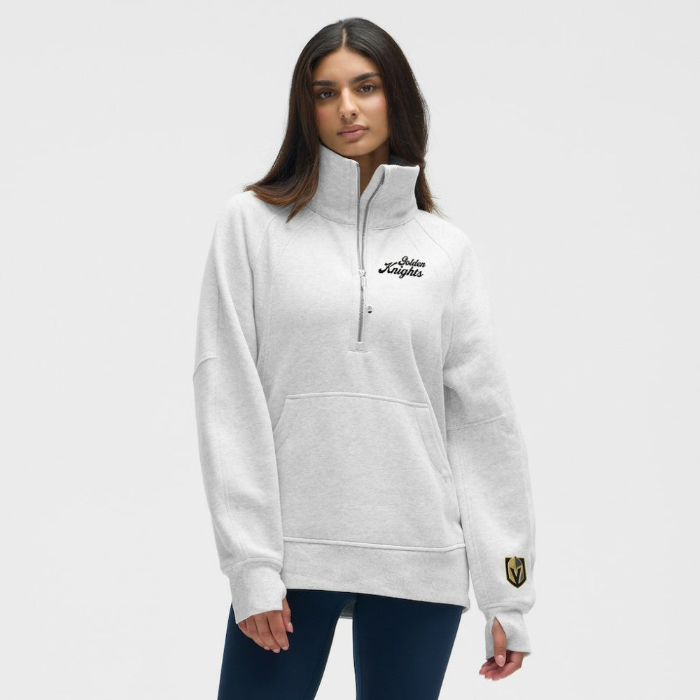 NHL Heathered Core Ultra Light Grey|Heathered Core Ultra Light Grey Vegas Golden Knights lululemon Women's Long Scuba Oversized Half-Zip Funnel Neck