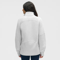 NHL Heathered Core Ultra Light Grey|Heathered Core Ultra Light Grey Vegas Golden Knights lululemon Women's Long Scuba Oversized Half-Zip Funnel Neck