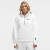 NHL White|White St. Louis Blues lululemon Women's Long Scuba Oversized Half-Zip Funnel Neck