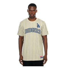 MLB Los Angeles Dodgers New Era Throwback Meshback Pinstripe T-Shirt