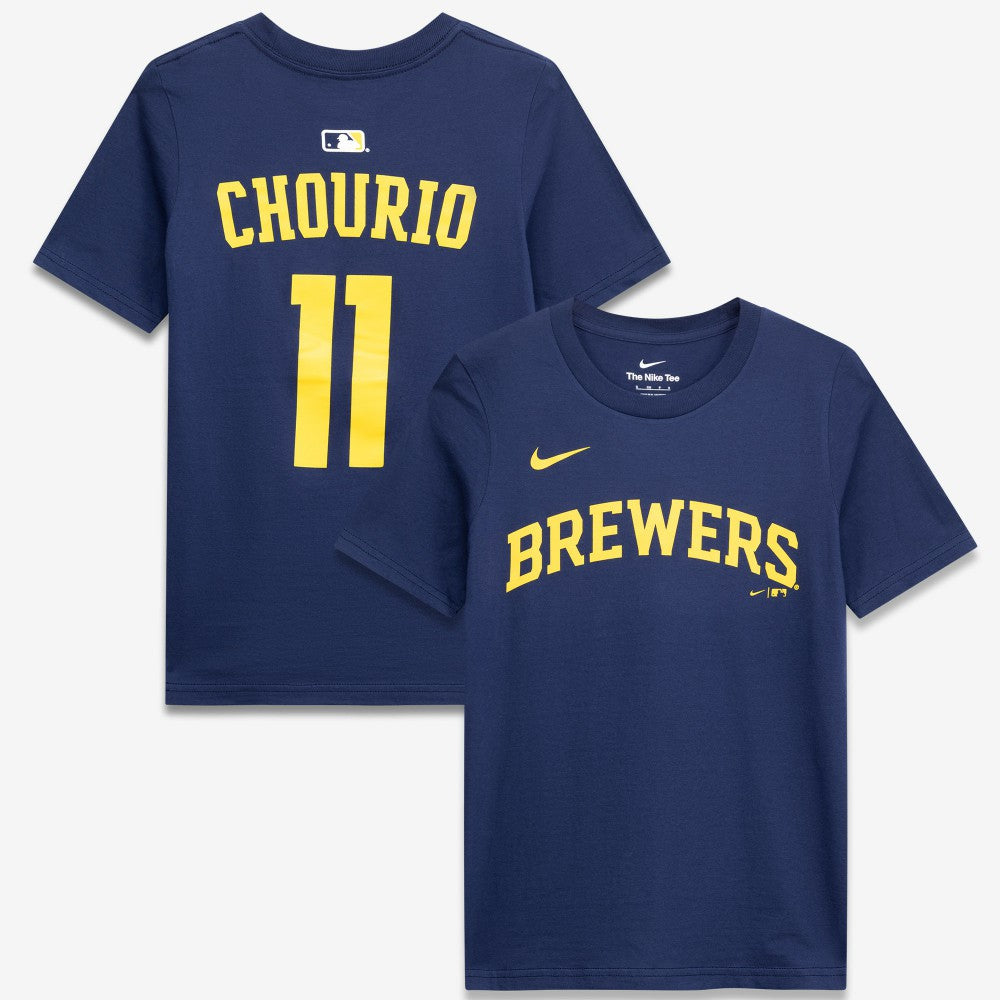 MLB Jackson Chourio Milwaukee Brewers Nike Youth Name & Number T-Shirt
