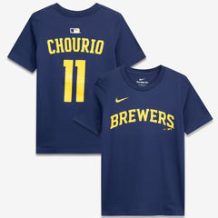 MLB Jackson Chourio Milwaukee Brewers Nike Youth Name & Number T-Shirt