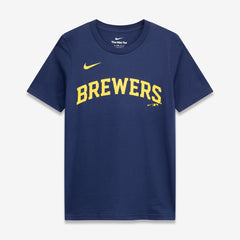 MLB Jackson Chourio Milwaukee Brewers Nike Youth Name & Number T-Shirt