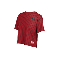 MLB Arizona Diamondbacks New Era Women's Throwback Meshback Pinstripe Boxy T-Shirt