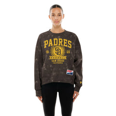 MLB San Diego Padres New Era Women's Throwback Oversized Boxy Sweatshirt