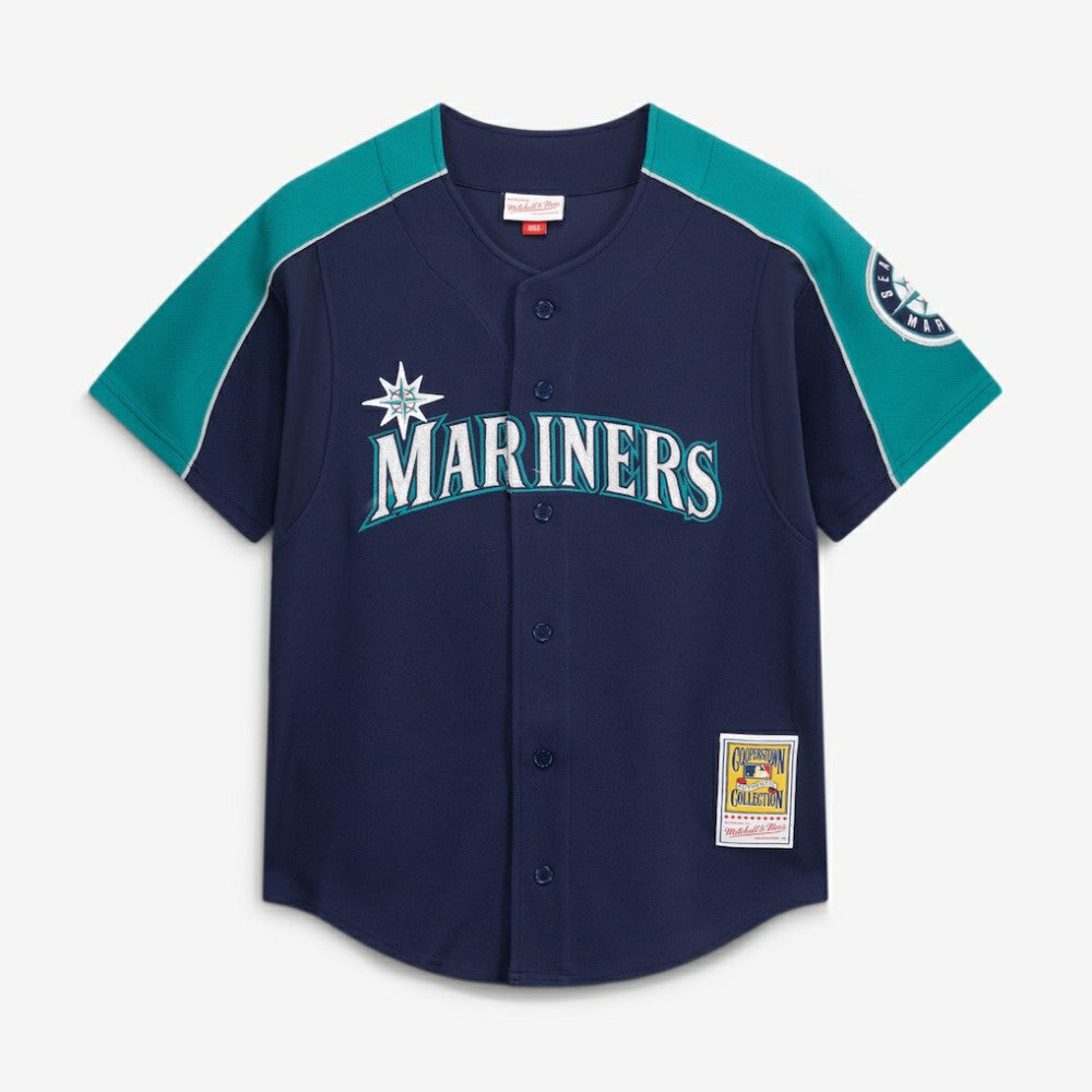 MLB Ichiro Suzuki Seattle Mariners Mitchell & Ness 2006 Cooperstown Mesh Batting Practice Button-Up Jersey