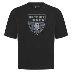 MLB Detroit Tigers Levelwear Oversized Luxe Signature Knit Buckler T-Shirt
