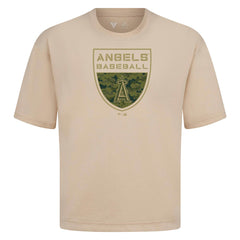 MLB Los Angeles Angels Levelwear Oversized Luxe Signature Knit Buckler T-Shirt