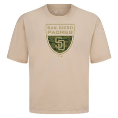MLB San Diego Padres Levelwear Oversized Luxe Signature Knit Buckler T-Shirt