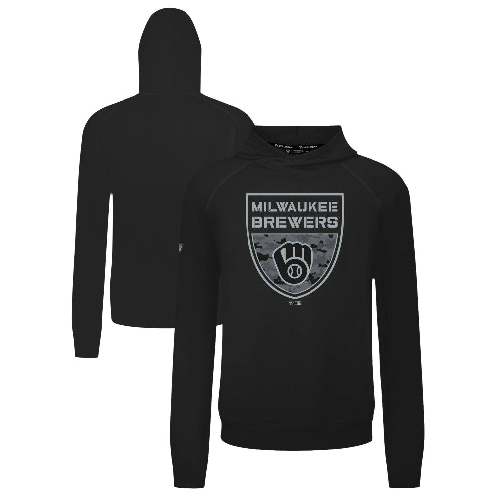 MLB Milwaukee Brewers Levelwear Mandate Buckler Tri-Blend Pullover Hoodie