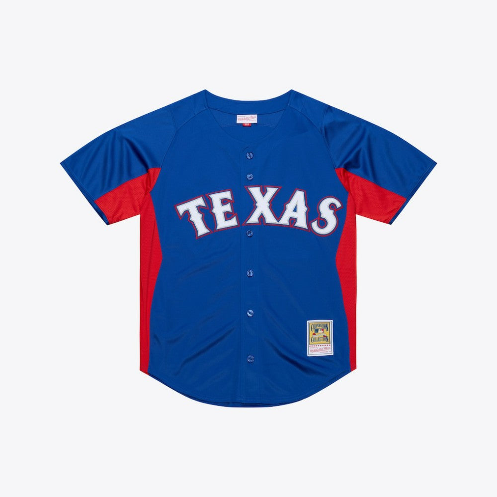 MLB Adrian Beltre Texas Rangers Mitchell & Ness Cooperstown Mesh Batting Practice Button-Up Jersey