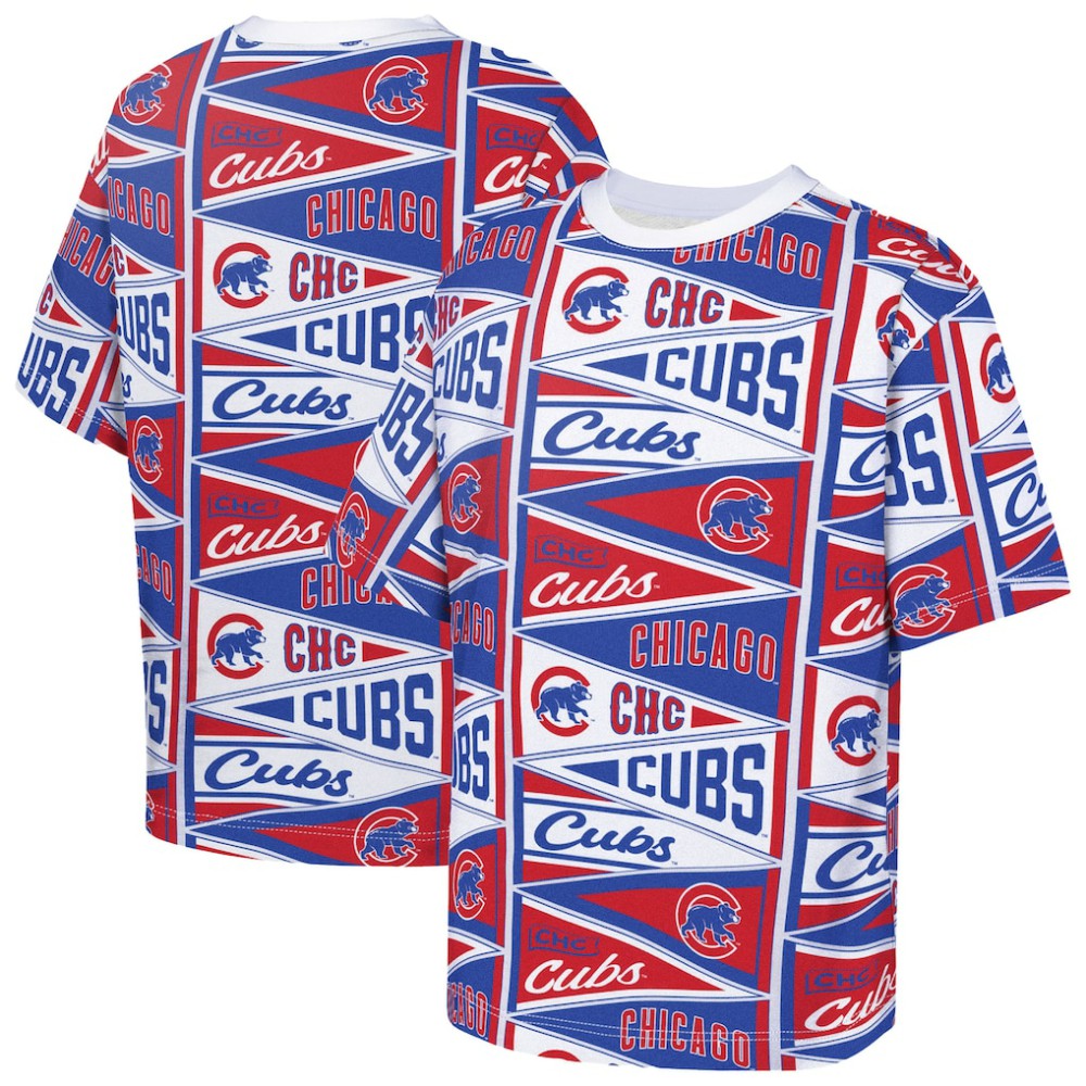 MLB Chicago Cubs Outerstuff Youth All-Over Pennant T-Shirt