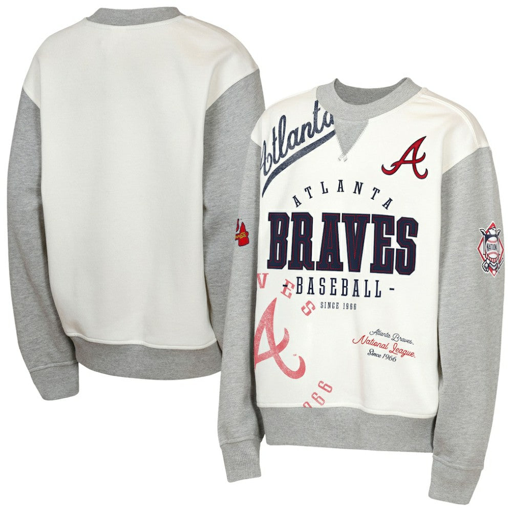 MLB Atlanta Braves Outerstuff Youth Big League Power Hit Fleece Sweatshirt
