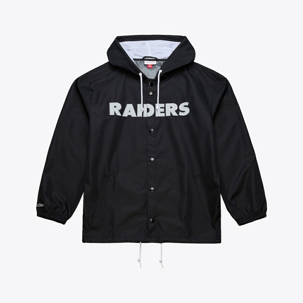 Coaches Full-Snap Hooded Windbreaker Jacket - Las Vegas Raiders