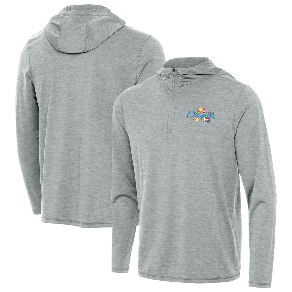 NBA Oklahoma City Thunder Antigua 2025 NBA Finals Champions Tidy Quarter-Zip Hoodie