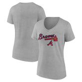 MLB Atlanta Braves Women's Team Lockup V-Neck T-Shirt