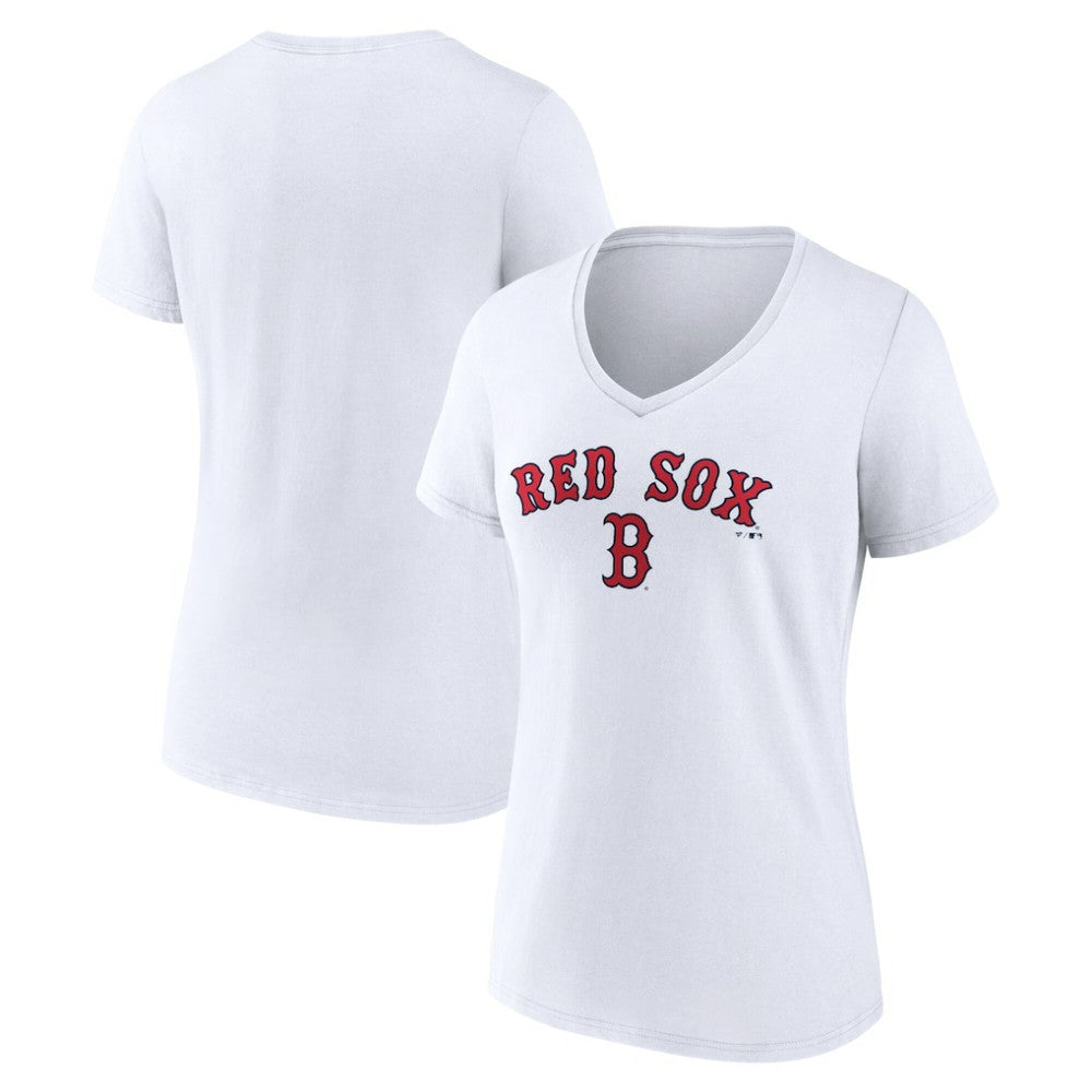 MLB Boston Red Sox Women's Team Lockup V-Neck T-Shirt