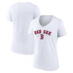 MLB Boston Red Sox Women's Team Lockup V-Neck T-Shirt