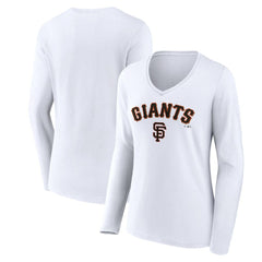 MLB San Francisco Giants Women's Team Lockup Long Sleeve V-Neck T-Shirt