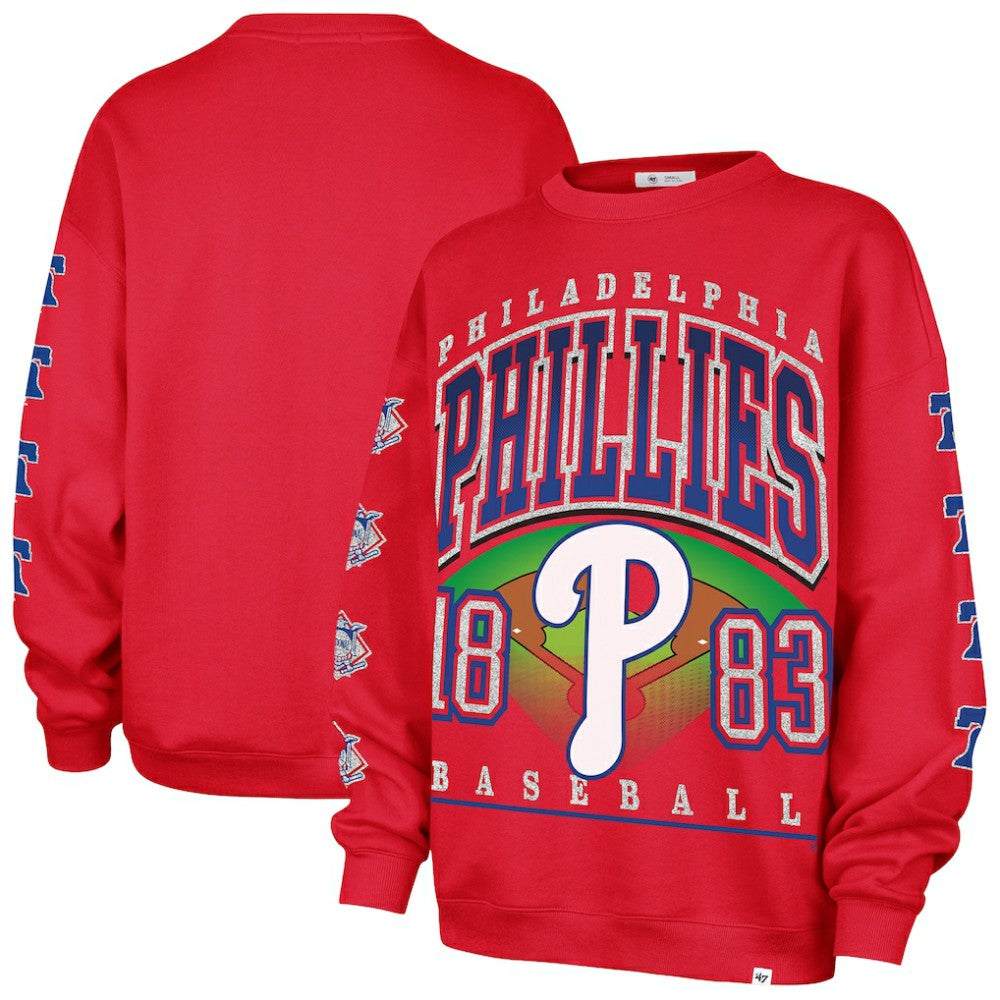 MLB Philadelphia Phillies '47 Women's Trendy Team Go Big Oversized Sweatshirt
