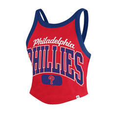 MLB Philadelphia Phillies '47 Women's Trendy Team Rally Sporty Cropped Racerback Tank Top