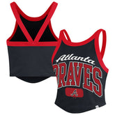 MLB Atlanta Braves '47 Women's Trendy Team Rally Sporty Cropped Racerback Tank Top