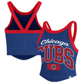 MLB Chicago Cubs '47 Women's Trendy Team Rally Sporty Cropped Racerback Tank Top