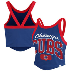 MLB Chicago Cubs '47 Women's Trendy Team Rally Sporty Cropped Racerback Tank Top