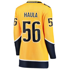 NHL Gold Erik Haula Nashville Predators Fanatics Women's Home Breakaway Player Jersey