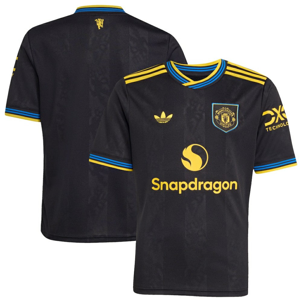 Manchester United Youth 2025/26 Third Replica Jersey - Adidas Black