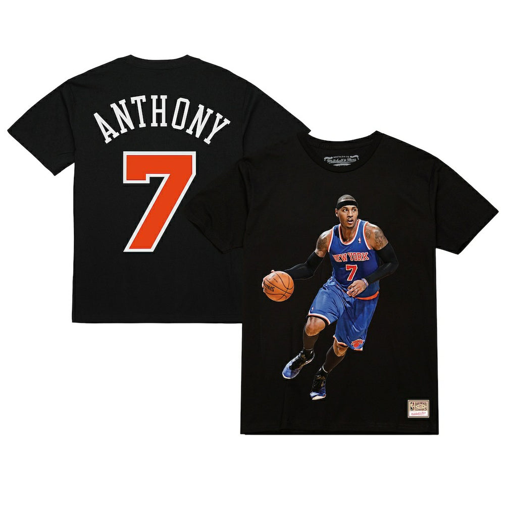 NBA Carmelo Anthony New York Knicks Male Adult Black NBA ULTIMATE PLAYER NUMBER TEE cheap