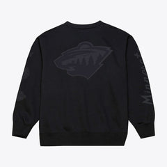 NHL Black Minnesota Wild Mitchell & Ness Phantom Fleece Crew Neck Sweatshirt