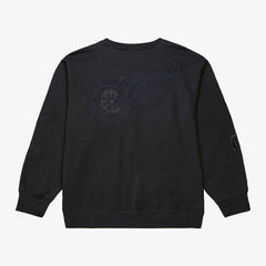 NHL Black Detroit Red Wings Mitchell & Ness Phantom Fleece Crew Neck Sweatshirt
