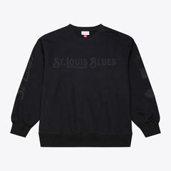 NHL Black St. Louis Blues Mitchell & Ness Phantom Fleece Crew Neck Sweatshirt