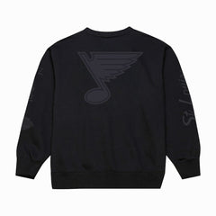 NHL Black St. Louis Blues Mitchell & Ness Phantom Fleece Crew Neck Sweatshirt