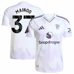 Kobbie Mainoo Manchester United 2025/26 Away Player Jersey - Adidas White