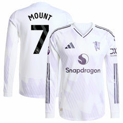Mason Mount Manchester United 2025/26 Away Long Sleeve Player Jersey - Adidas White