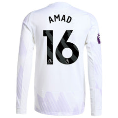 Amad Diallo Manchester United 2025/26 Away Long Sleeve Player Jersey - Adidas White