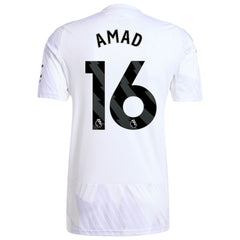 Amad Diallo Manchester United 2025/26 Away Replica Player Jersey - Adidas White