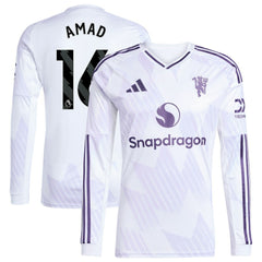 Amad Diallo Manchester United 2025/26 Away Replica Long Sleeve Player Jersey - Adidas White